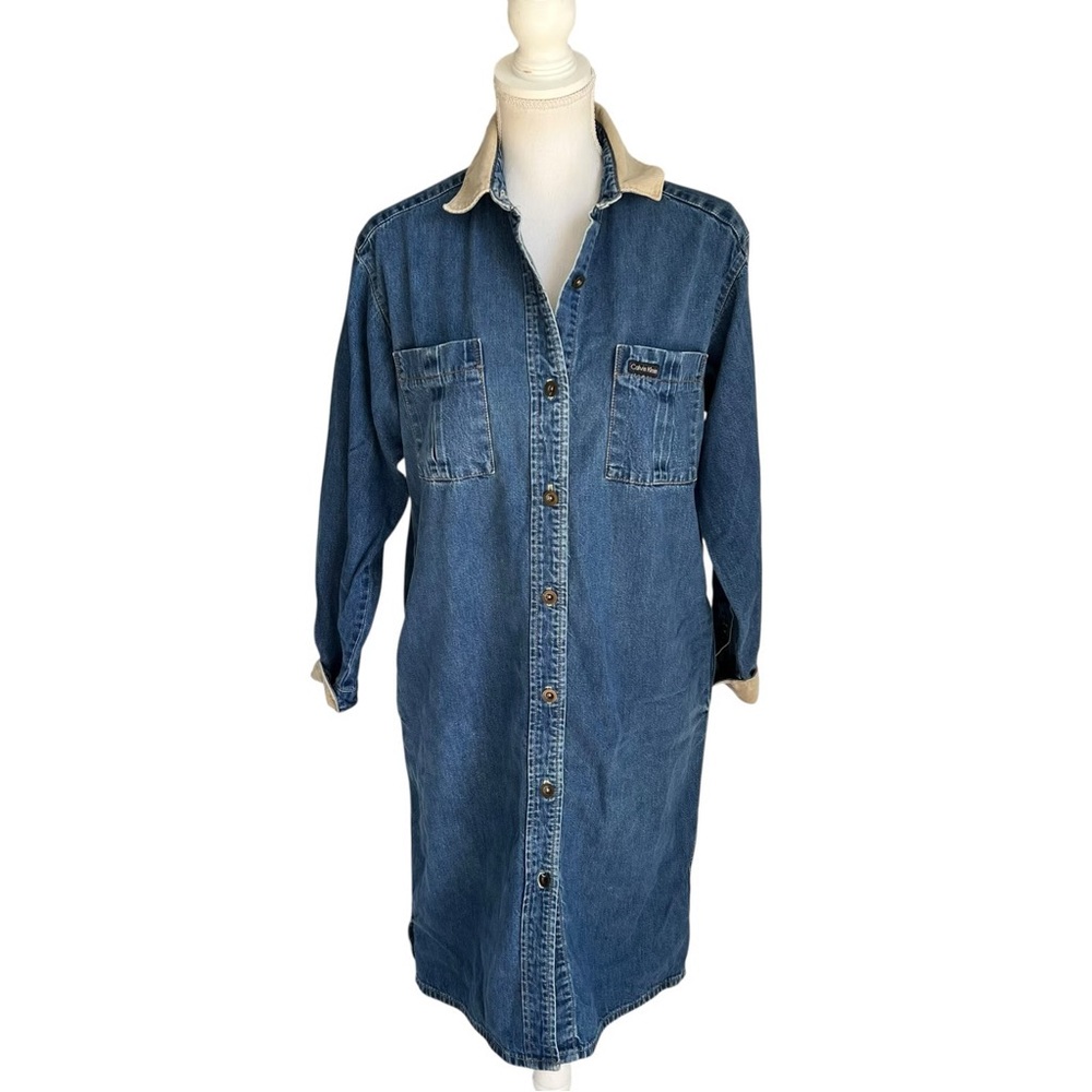 Calvin Klein Blue Denim Duster